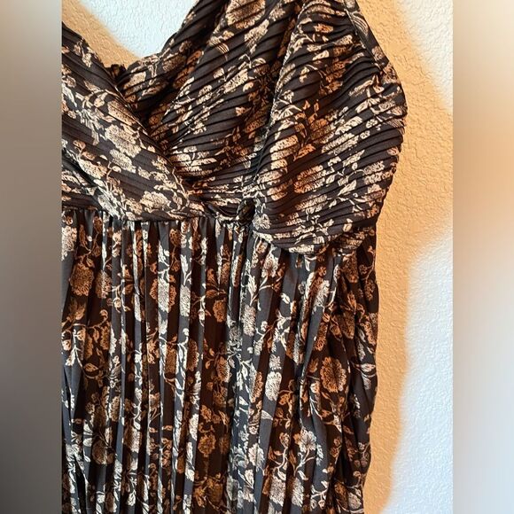 Y2K deadstock lane Bryant forest fairy spaghetti strap babydoll tank Brown 18/20 - Picture 2 of 5